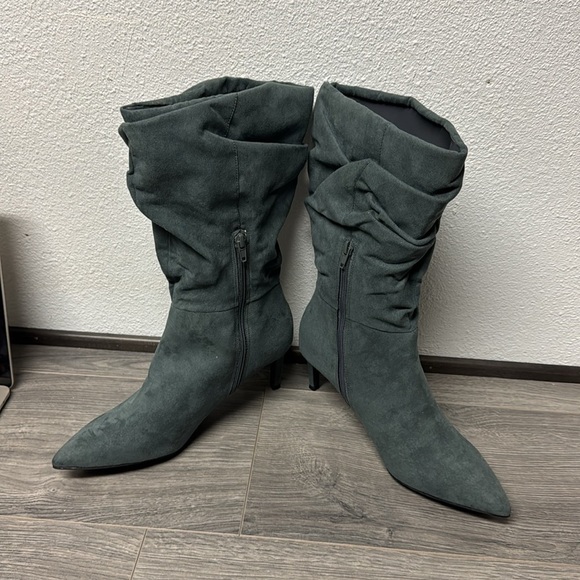 Alfani Womens Lissa Faux Suede Slouchy Booties Gray - Picture 6 of 7